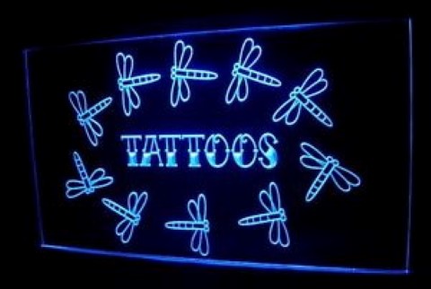 Tattoo Dragonfly Piercing Shop LED Neon Sign